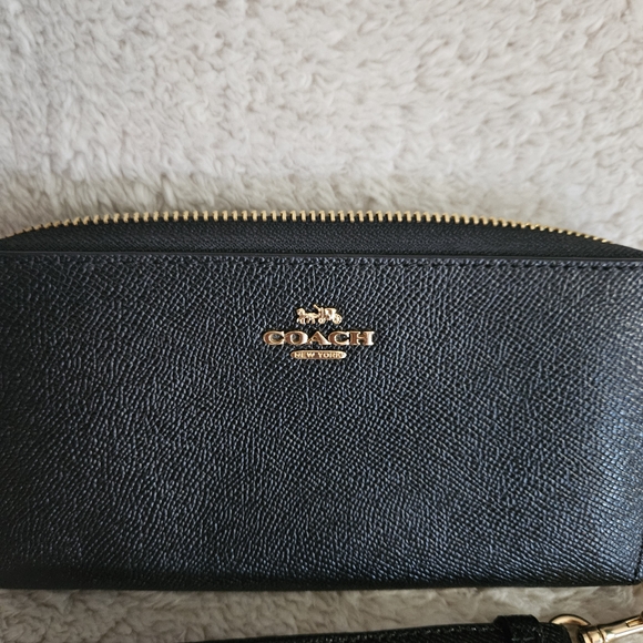 Coach Black Wristlet with Gold Accents - Picture 7 of 7